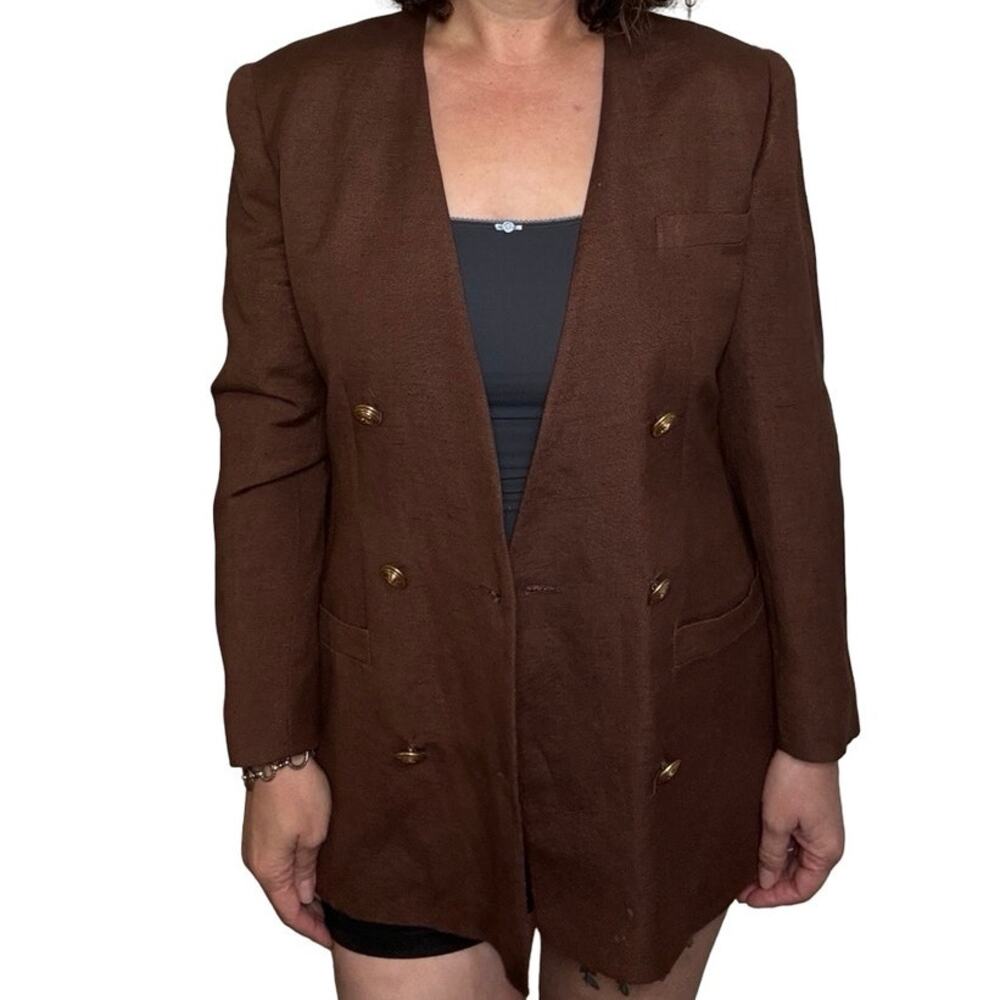 Vintage Giorgio Sant' Angelo Chocolate Brown, Double-Breasted Jacket.